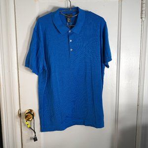 H&M MEN Short Sleeve Polo Shirt Cotton Silk Blend